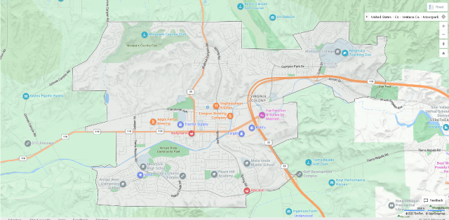 Moorpark CA map