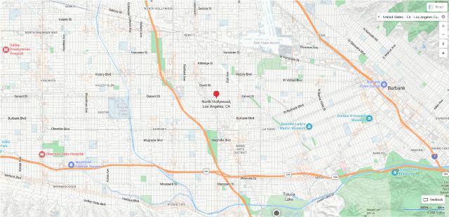 North Hollywood CA map