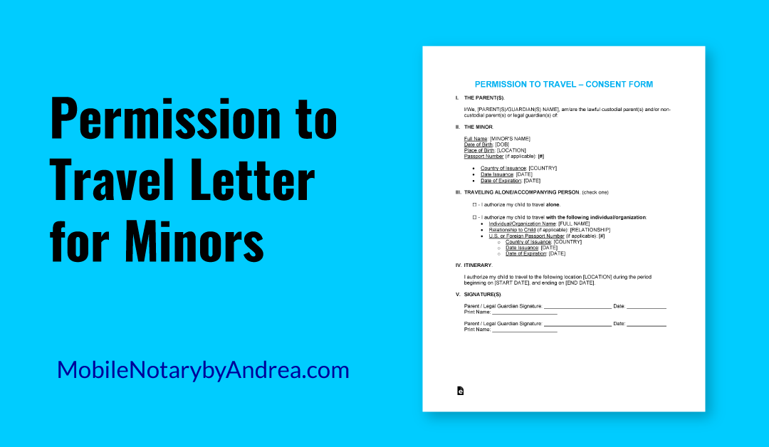 Permission to Travel Letter – Requirements and Notarization