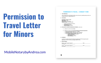 Permission to Travel Letter – Requirements and Notarization