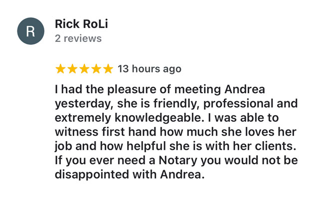 review of Andrea's Mobile Notary Mentoring Program