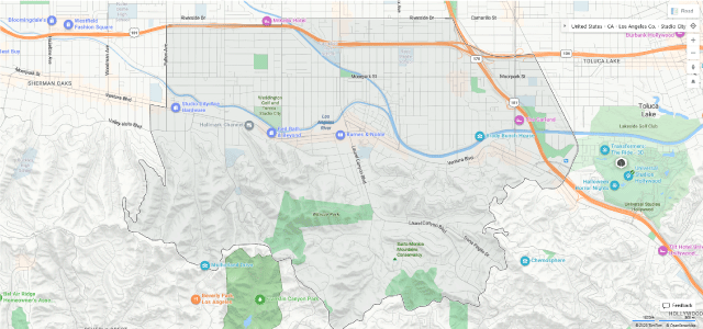 Studio City CA map