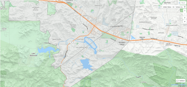 Westlake Village CA map